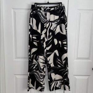 Rachael Zoe Rayon Abstract Wide Leg Women's Pants Boho Summer Black & White Med